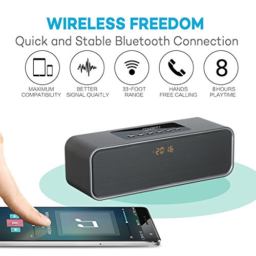 I-Tentek DY22L Portable Bluetooth Speaker, With10W Acoustic Driver, Led Display, Fm Radio, Alarm Clock thumb #4