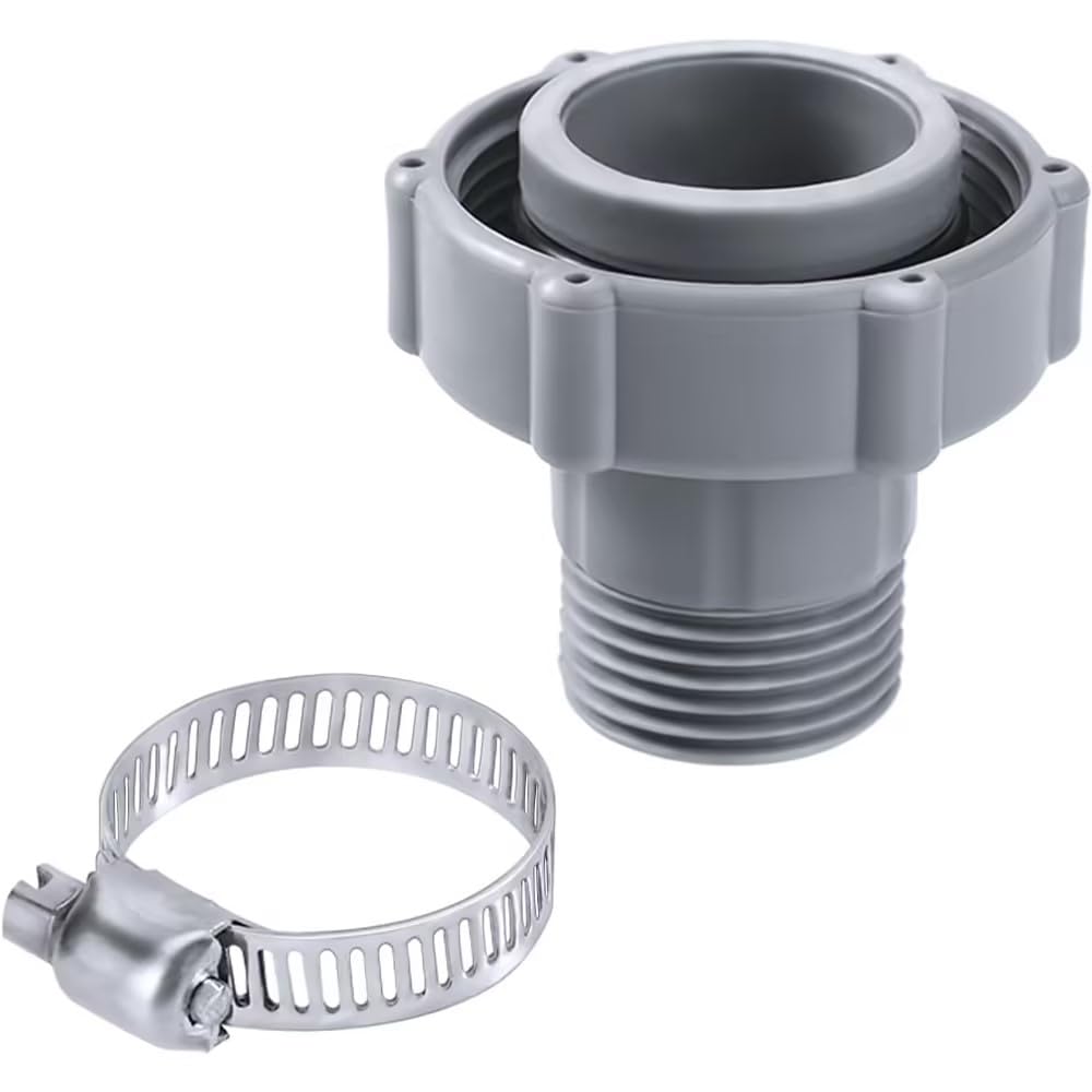 1 conector de manguera de piscina gris para P6A1420 P6D1420 P6H1420 P6D1420 P6D1420ASS16 F4D019B-03B conexión sin fugas, sistema de drenaje de agua de piscina, piezas y accesorios pequeños (1.5