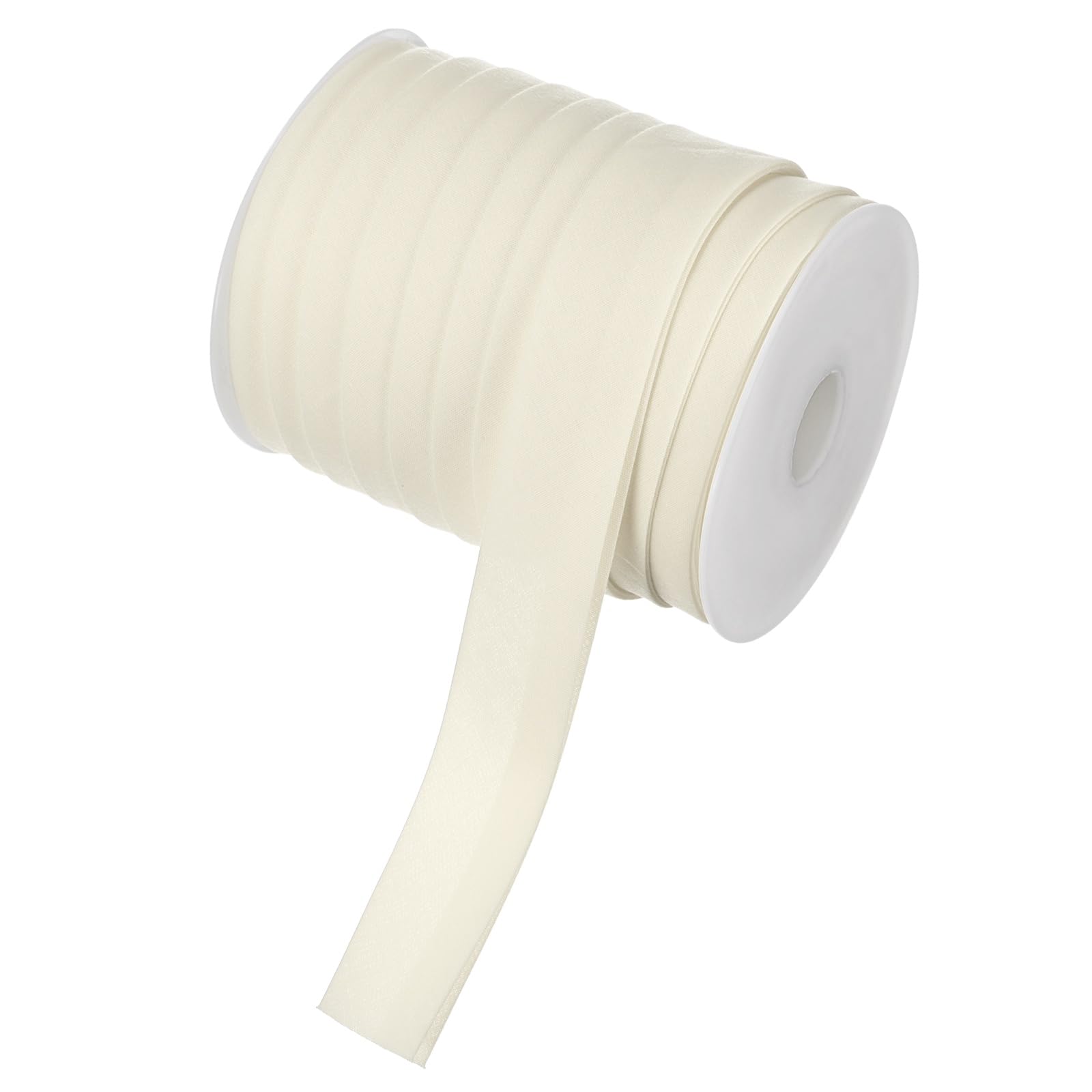 M METERXITY Double Fold Bias Tape, 1 Inch x 25 Yard Piping Trim Fabric Binding Tape for Sewing, Apply to Seaming, Hemming, Binding, Quilting, DIY Craft Accessories (Beige)