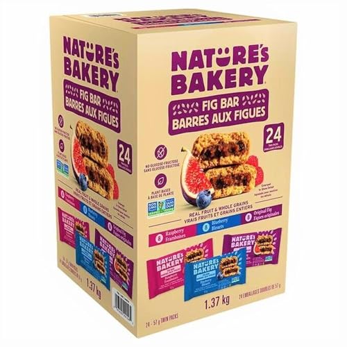Nature's Bakery Whole Wheat Fig Bars, Variety Pack (8- Blueberry,...