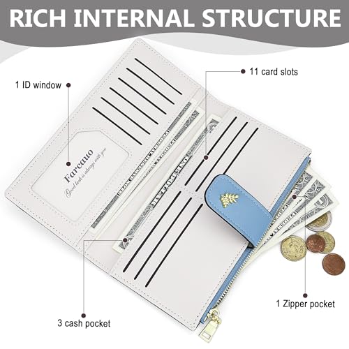 Wallet Women Slim Wallets for Women Cute Thin Blue Women's Wallet Kawaii Flower Womens Ladies Card Holder Wallets3