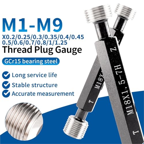 1PCS 7H M1-M9 X0.2/0.25/0.3/0.35/0.4/0.45/0.5/0.6/0.7/0.8/1/1.25 Steel Gage Metric Fine Thread Plug Gauge(M3X0.5-7H) miniatura 4
