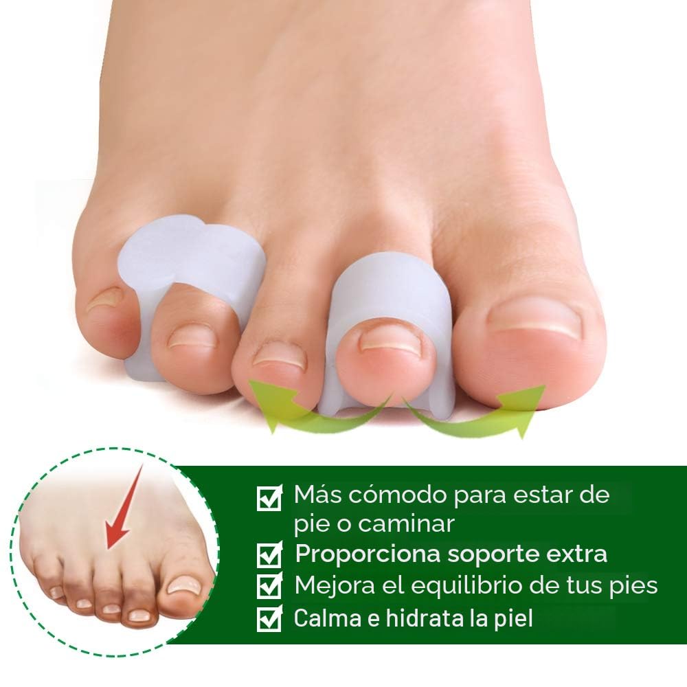 Welnove - Separadores de dedos de gel, espaciadores de dedo pequeño del pie, almohadillas para evitar el frotamiento y aliviar la presión (paquete de 12)