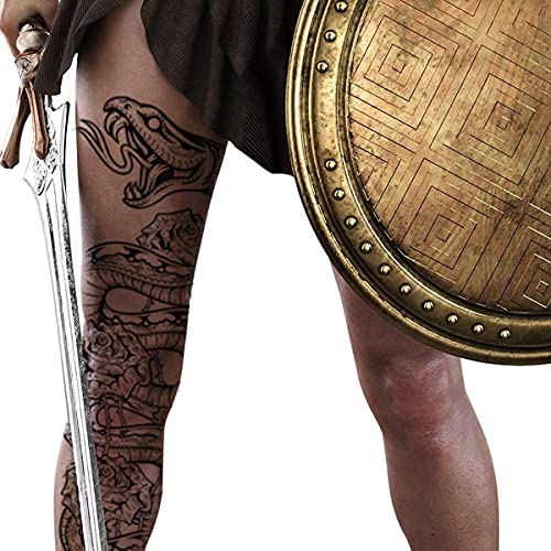 Tatodays 2 X Temporary Tattoo Full Arm Snake Python Roses Stick On Body Art Transfer For Women And Men Cosplay Halloween Adult Temp Fake Tattoo Biker Rocker Fancy Dress Party Cosplay #TOP2
