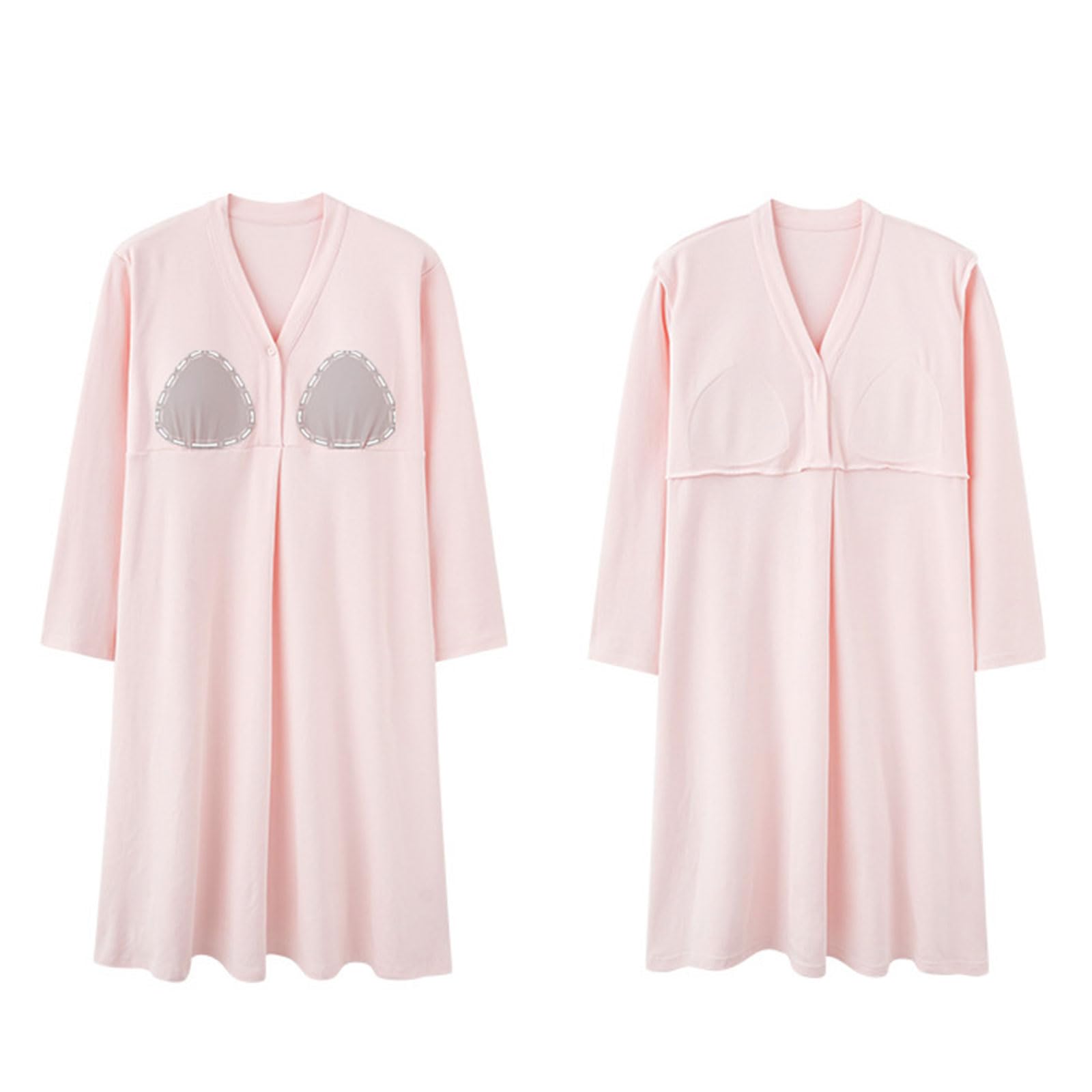 Abito da notte per maternità vestibilità ampia Camicia da notte liscia per allattamento con reggiseno integrato Vestiti per l'allattamento al seno per la gravidanza Camicia da notte morbida