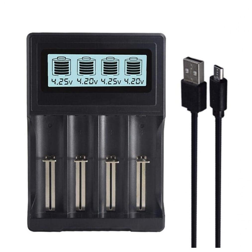 Hotaden Battery Charger For 18650 26650 21700 18350 3.7V Lithium Li- Battery With Lcd Display Size 4