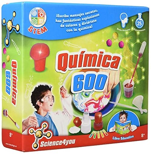 Science4you Quimica 600 - Juguete con Kit Cientifico y Educativo, Juego de Quimica y de Ciencias con Muchos Experimentos para Niños, Regalo para Niño y Niña 8 9 10+ años | Ya disponible en tu tienda friki favorita! En mundofriki.es! Science4you Quimica 600 - Juguete con Kit Cientifico y Educativo, Juego de Quimica y de Ciencias con Muchos Experimentos para Niños, Regalo para Niño y Niña 8 9 10+ años | Ya disponible en tu tienda friki favorita! En mundofriki.es!