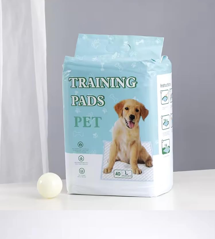 Image of Generic Basics Dog and Puppy Pee Pads, 50 Count, Super Absorbent & Odor Eliminating, Regular Size, 22 x 18 Inches, Blue & White