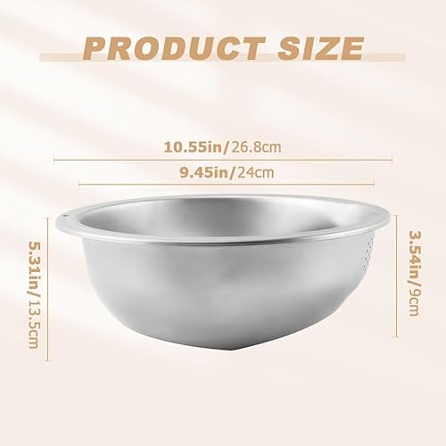 Miniatura 2 de Lavadora de arroz, coladores de alimentos de acero inoxidable con gancho, cuenco de filtro de arroz de malla fina para alimentos, arroz, frutas,