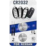 uuam Key Fob Battery Replacement for Nissan (Rogue Altima Sentra Versa Pathfinder Murano Maxima Kicks Titan Frontier Armada Leaf Juke Quest 370Z GT-R) Smart Batteries for Car Remote Key CR2032 2 Pack