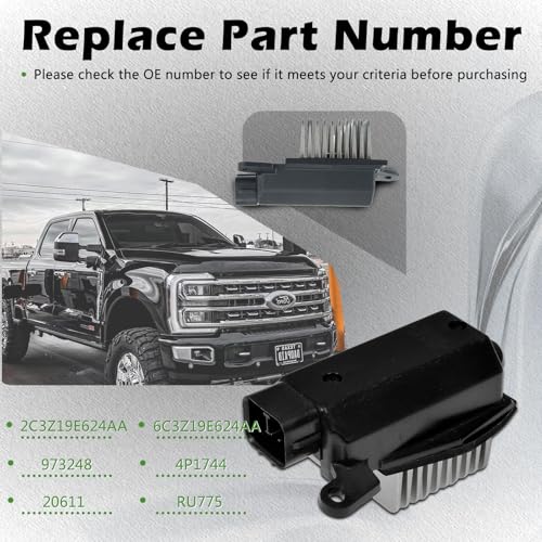 Image of Auto Temp Control HVAC Blower Motor Resistor Compatible with Ford 05-07 F-250 F-350 F-450 F-550 F250 F350 F450 F550 Super Duty F-650 F-750 F650 F750 F53 Replaces 4P1744 RU775 973-248 6C3Z19E624AA