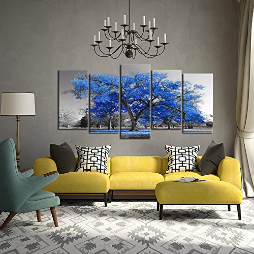 Contemporary Blue Tree Canvas Art - Large Size - Image 3