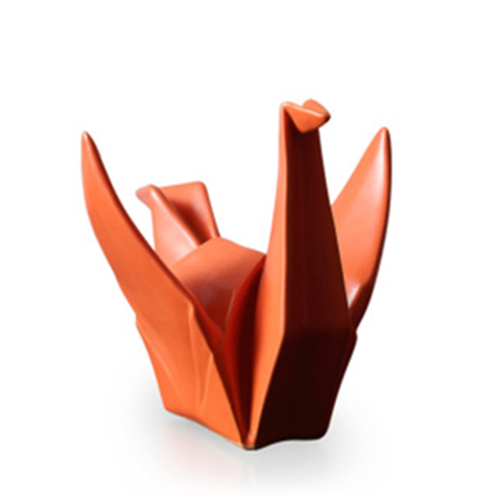 Statuetki do wystroju domu białe, S, figurka żurawia origami ceramiczna, figurka zwierzęcia artystycznego rzeźba dekoracja nowoczesne rzemiosło ozdoby do biura salon bar kawiarnia ręcznie robione(Oran