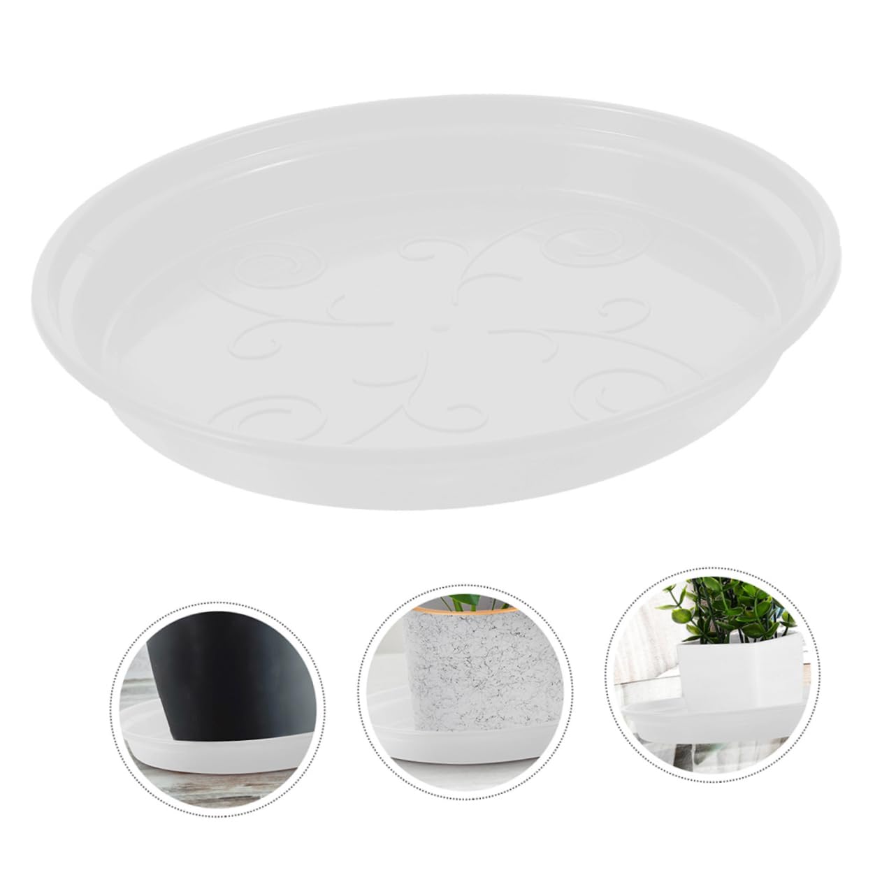 BESPORTBLE Planta 60 Piezas Bandeja de Plantas macetas platillo para Plantas al Aire Libre platillo para Maceta Agua Plato de Maceta Bandeja de Agua Bandeja de Goteo Resina PP