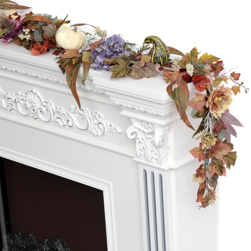 Artgar Fall Garland - Fall Decor - 6 Ft Hydrangea Pumpkin Garland...