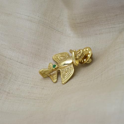 Image of Colombian Emerald & Multi-Material Options | Quimbaya Flyer Lapel Pin | Ancient Alien Golden Jets Collection