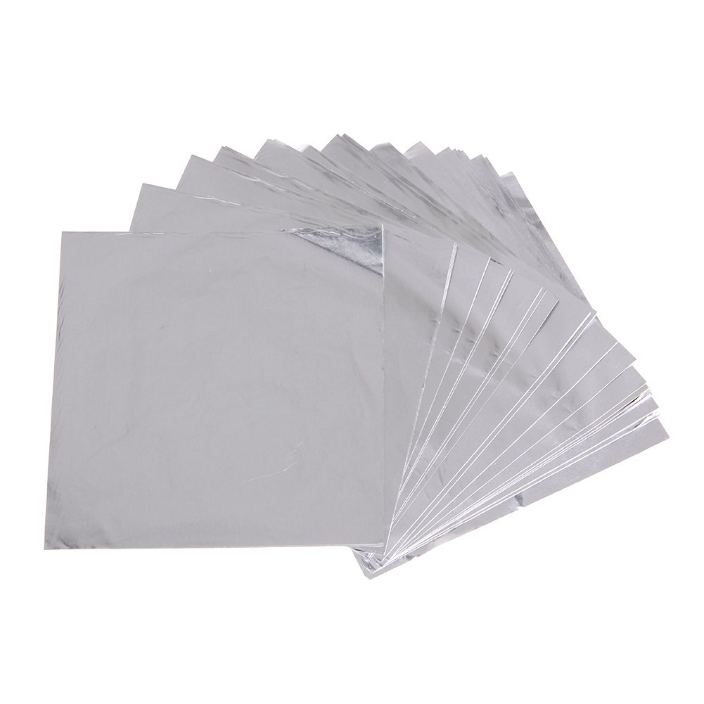 APSAMBR-325 Pieces Silver Color Chocolate Candy Foil Wrappers Wedding Birthday Party DIY Craf