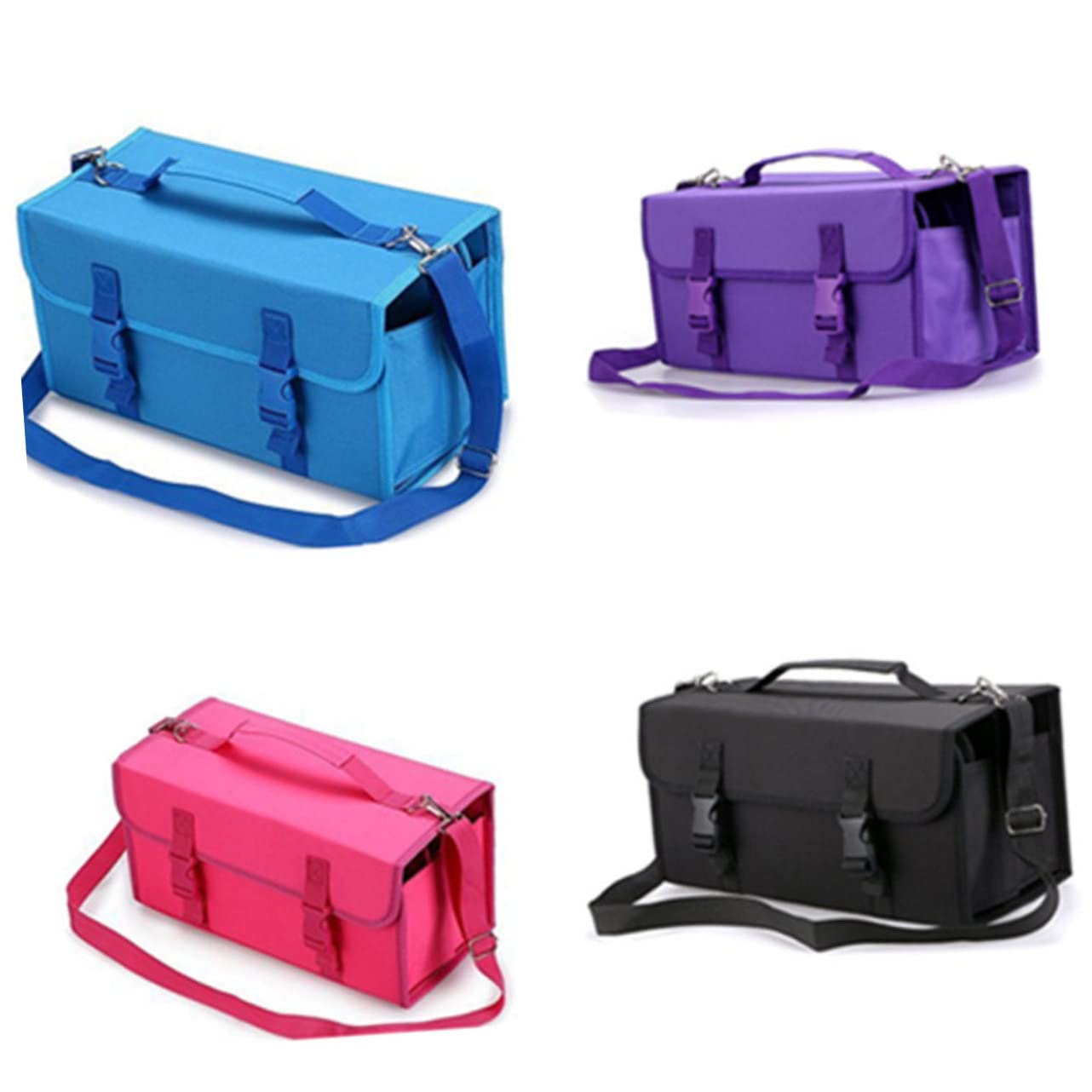 Borsa Porta Pennarelli Scomparti con Cerniera e Tracolla Custodia Resistente per Penne e Accessori Adatta Tavolo o Armadietto