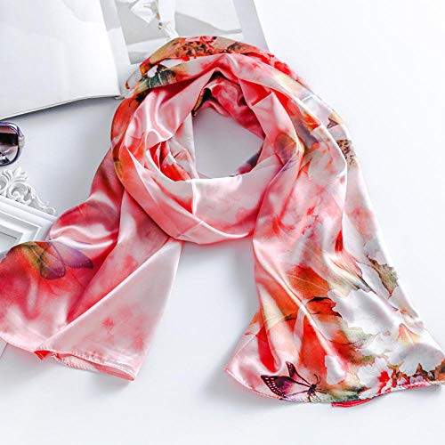 Preisvergleich Produktbild LFchujian Seidenschal Damenschal Seidenschal Wildschal Lang Dünnschliff Frühling Und Herbst Sommer Sonnencreme Schal Strandtuchparfüm Lilie