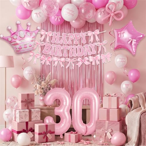 Décorations d'anniversaire 30 ans coquette avec ballons aluminium 101,6cm