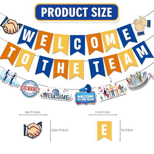 Image of Welcome To The Team Banner and Hanging Swirls, Welcome Banner, Welcome Decorations for New Employee Coworker Teacher Colleague Staff Team Member Office Party