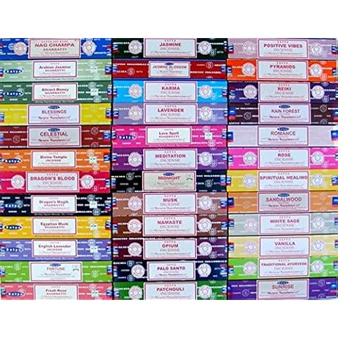 Satya Premium Mix Assorted Incense Sticks Set of 12 Pack | for Meditation, Aromatherapy, Healing, Yoga, Positivity and Relaxation | 180 Sticks (12Packs X 15Sticks) Cover
