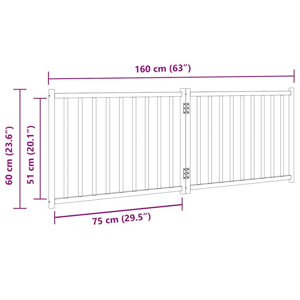 Puerta plegable para perros de madera maciza de abeto, 160 cm de ancho, independiente sin taladrar, ideal para caño de cachorros, valla para mascotas, protección segura en interiores y