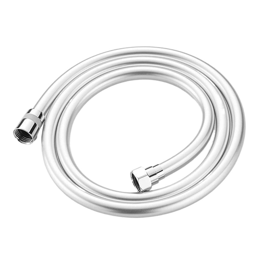 PVC Smooth Shower Hose, Shower Hose Pipe Black Silver 1.5-2M Bathroom Bidet Faucet PVC