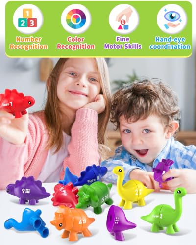 Image of Number Dinosaur Toys for Kids 3-5, Montessori Learning Toys for 3 Year Old