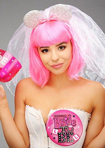 Bride To Be Silver Minnie Mouse Ears con Velo