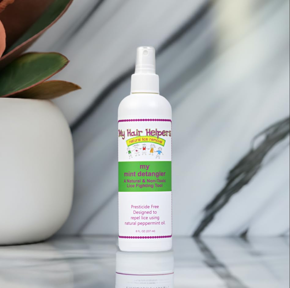 My Hair Helpers Mint Anti-Lice Hair Detangler for Kids - Conditioning Spray - Natural Lice Product - All Hair Types - Works for 1-2 Children, 8 Ounces - Image 5