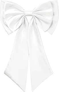 Big Pink Satin Bow for Dresses Women 22'' Large Detachable Dress Bow with Tails