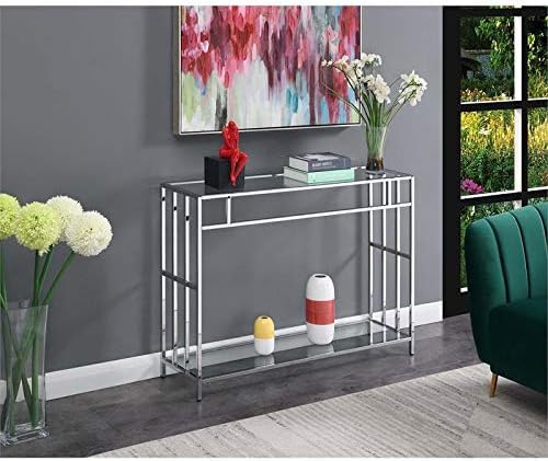 ANASIA HANDICRAFTS Console Table in Mirrored Glass and Chrome Frame 1
