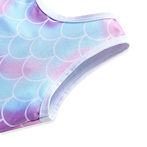 Image of HOZIY Gymnastics Leotards for Girls with Shorts Toddlers Biketards Rainbow Unicorn Dinosaur Mermaid Leopard Flower Galaxy