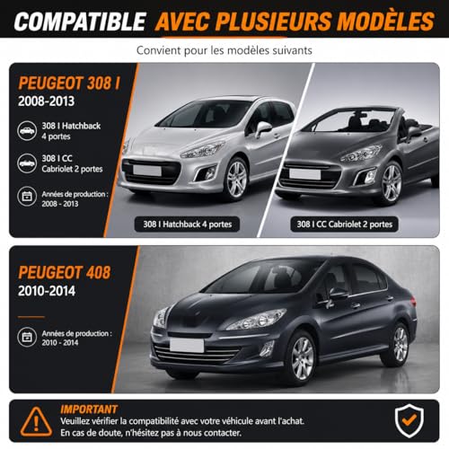 Kit de réparation support de phare avant pour Peugeot 308 et 408