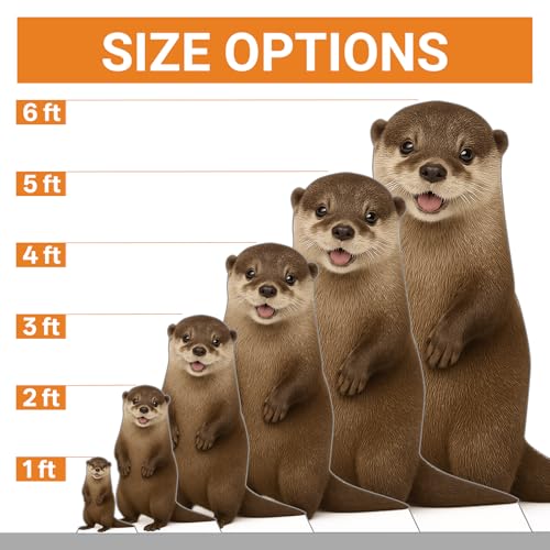 Image of Otter 4FT Life Size Cardboard Cutout, Fun Animal Standup, 1 PC | Cardboard Otter Cutout, 4FT Life Size Standup, for Event Decoration, Birthday Party, Photo Booth, Animal Theme & Fun Props