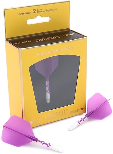 Miniatura 4 de CUESOUL ROST T19 - Eje de dardos integrado y vuelos de 1.102 in con forma de ala grande, di adiós a la caída del vuelo de dardos