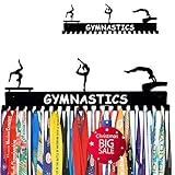 Miayork Gymnastic Medal Hanger Display Ribbon Hanger Rack for More Medals-Easy Installation Easy to Use with 20 Hanging Hooks-Gymnastics Medal Holder for Girls- Medal Hanger Display Upgraded