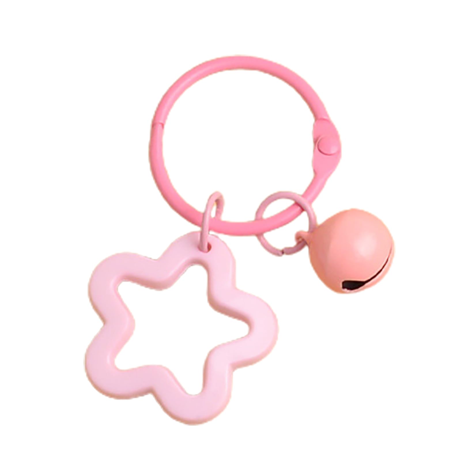 Star Keychain With Bells Acrylic Keyring Bag Pack Purse Pendant For Girls Backpack Charm Headphone Case Decoration