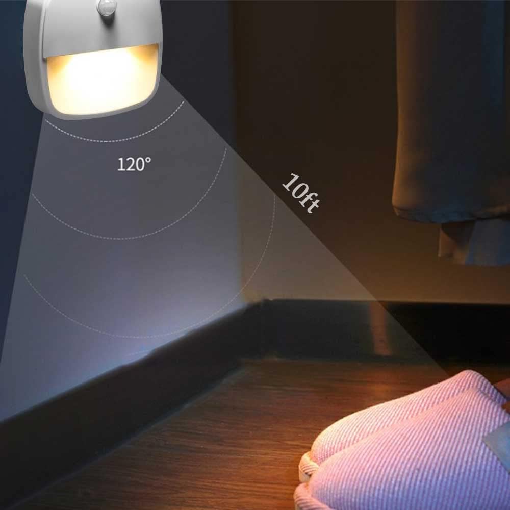 Stair Lights Indoor Motion Sensor Lights Indoor, 6 Pack Night Light,  Wireless LED Sensor Light With Magnetic Base, Type-C USB Rechargeable  Battery For Wardrobe,Stair, Closet,Hallway-Warm Yellow\u0026Cold White Wall  Lights For Bedroom, image size:1000x1000