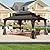 Domi Hardtop Gazebo 10x14FT, Aluminum Outdoor Gazebo with Galvanized Steel Double Roof Canopy, Curtains and Netting Included, Metal Gazebo Permanent Pavilion for Patio, Lawn, Garden, Brown