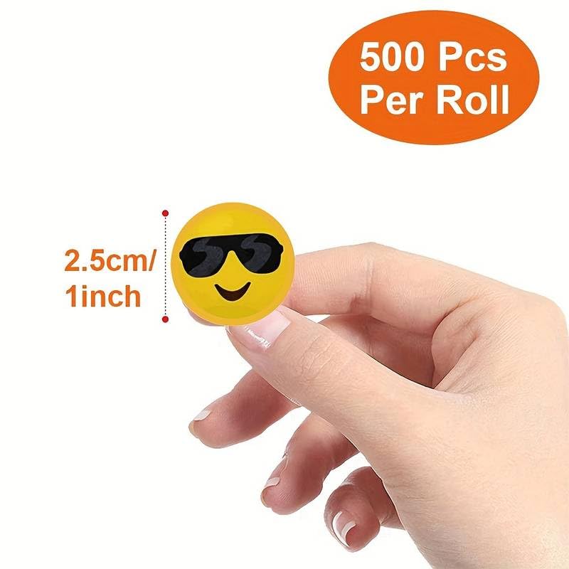 Rollo Pegatinas Emojis caras para niños, emoji stickers, 1 Unidad - imagen 3
