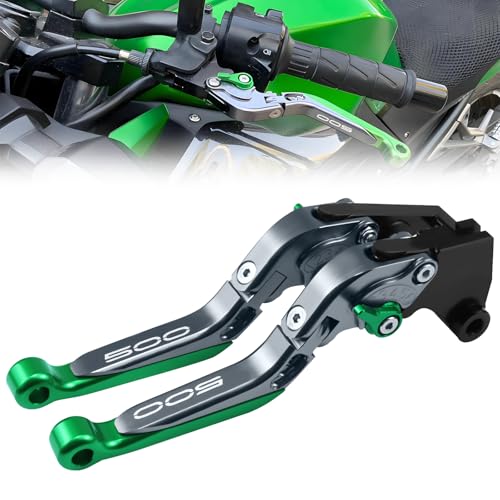 XIDAODIT for Kawasaki NINJA500 Ninja 500 Z500 Z 500 SE 2024 2025 Motorcycle Clutch Lever Adjustable Handlebars Brake and Clutch Levers Set(Green)