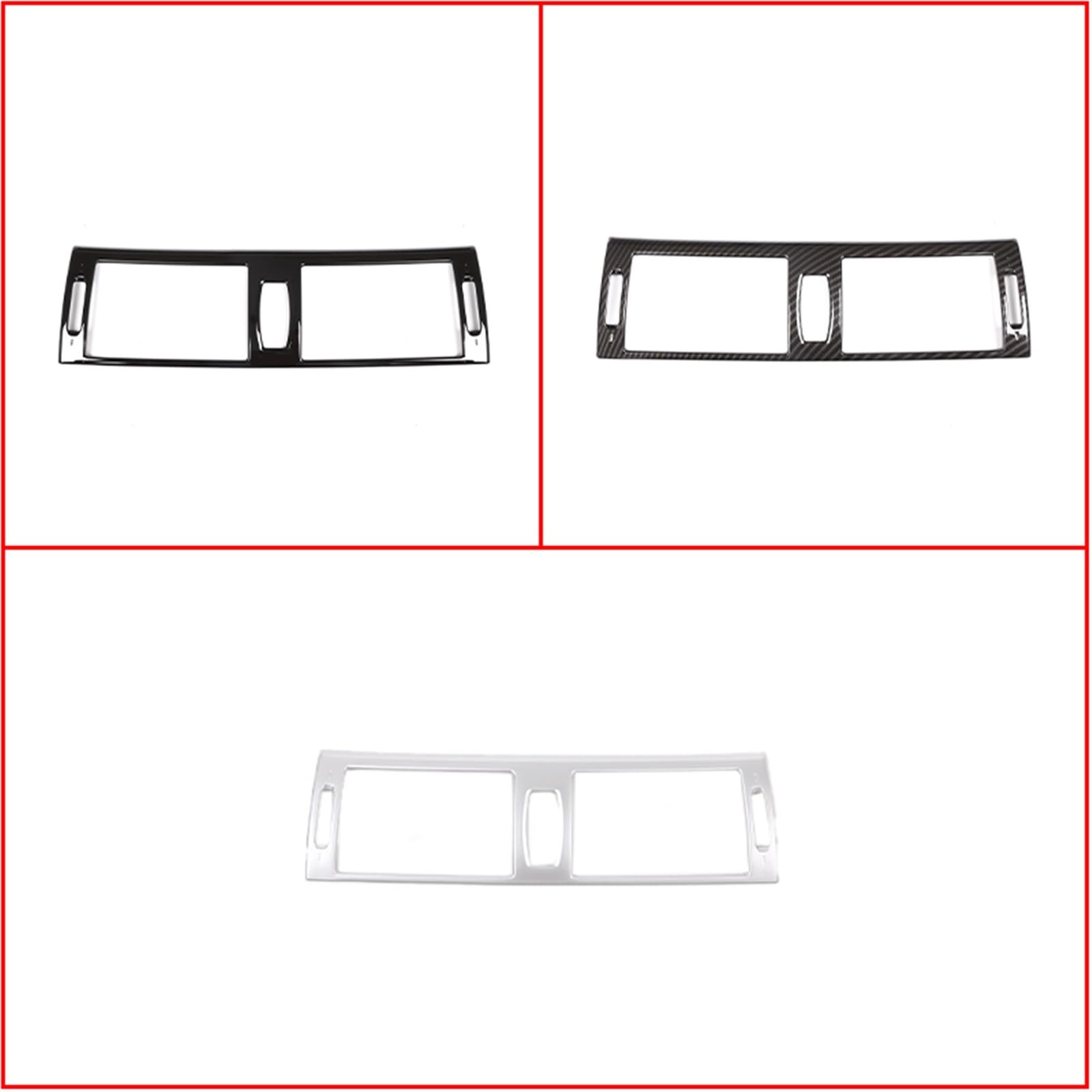Komponenten ABS-Kohlefaser Auto-Zentralklimaanlage-Luftauslass-Rahmenverkleidung Für BMW X5 X6 E70 E71 2008-2013 Autozubehör(Black)