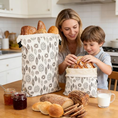 Bolsa de almacenamiento de pan de algodón para evitar el pan duro y el moho en casa 6