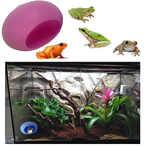 Image of 2Pcs Egg Shaped Frog Habitats with Suction Cups - Cute Frog Terrarium & Dish Holder, Ideal for Tree Frogs, Toads & Tadpoles