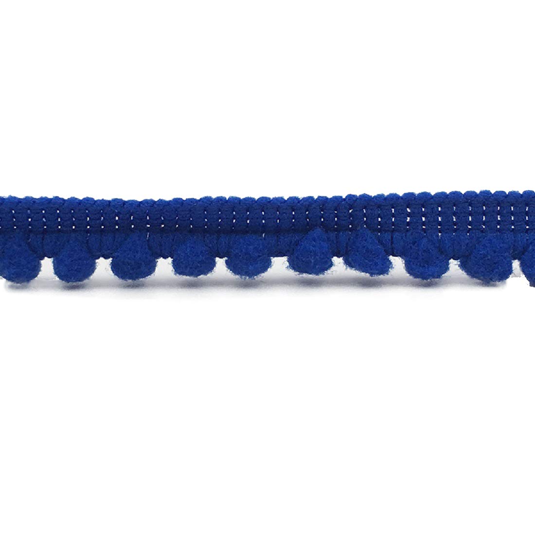 Yalulu 18 Yards Mini Pom Pom Trim Tassel Pompom Trim Ball Fringe Ribbon Trimming for Curtains Apparel DIY Craft Sewing Supplies (Gem Blue)