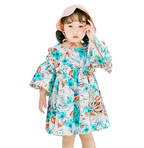 最安値 女の子 長袖 ワンピース チュニック フレア ベビー服 花柄 95 綿生地 膝丈 かわいい ピクニックビーチ通園 通学 キッズ ガールズ 子供服 ドレス シンプル 春 夏秋 カジュアル 結婚式 披露宴 発表会 110 Bの価格比較