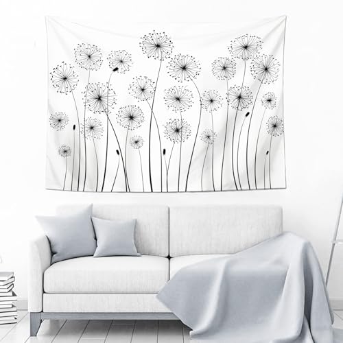 Decorographie boheme pissenlit CEDNXOER tenture murale blanche zen 150x200