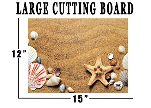 Rogue River Tactical Shells Coastal Shoreline Waves Sandy Beach Kitchen Glass Cutting Board Ocean Decorative Gift - Image 3